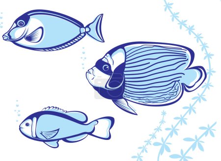 Ilustración de Ilustración vectorial. pescado azul. - Imagen libre de derechos