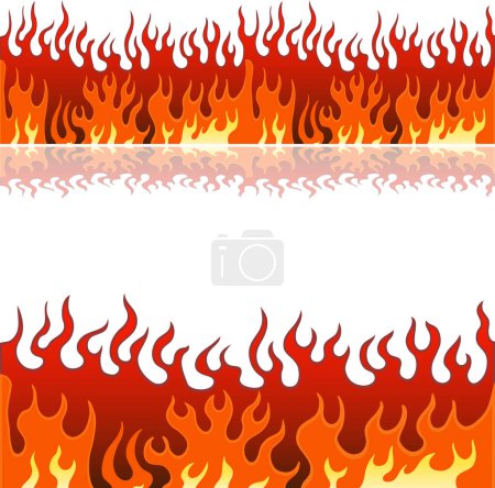 Ilustración de Conjunto de llamas de fuego rojo - Imagen libre de derechos
