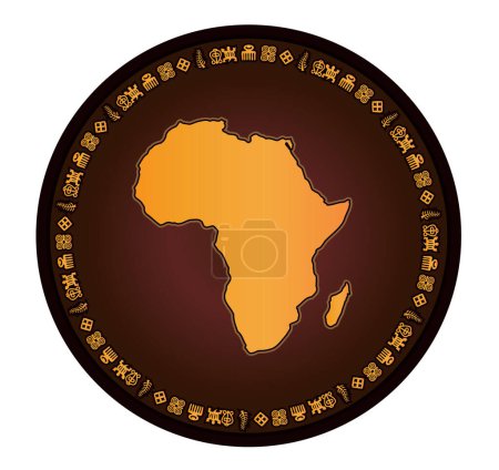 Ilustración de África continente, mapa mundial, ilustración vectorial - Imagen libre de derechos