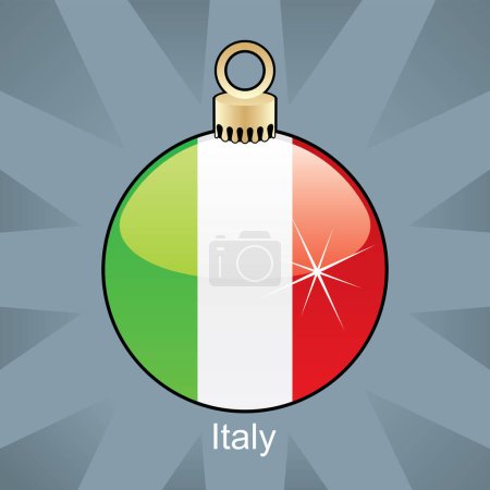 Ilustración de Navidad bauble con bandera italia - Imagen libre de derechos