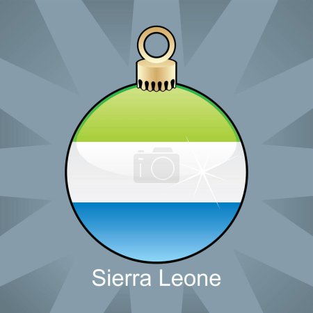Téléchargez les illustrations : Boule de Noël avec drapeau sierra leone - en licence libre de droit
