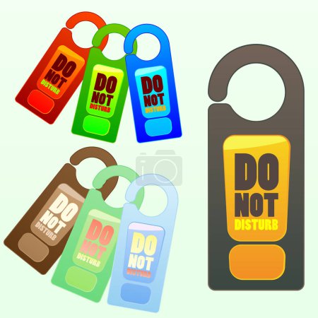 Ilustración de No molestar conjunto de iconos de etiqueta, vector diseño simple - Imagen libre de derechos