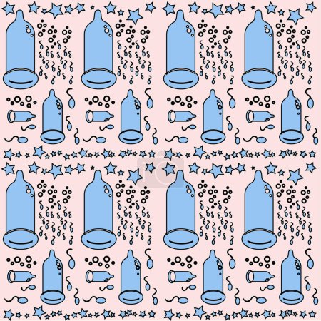 Illustration for Pattern with condoms. vector illustration - Royalty Free Image