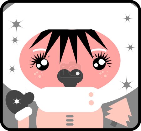 Illustration for Cute cartoon baby girl  vector, illustration - Royalty Free Image