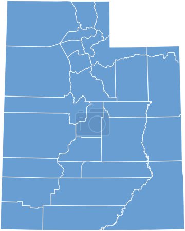 Ilustración de Una parte del mapa de EE.UU. con estados sobre fondo blanco - Imagen libre de derechos