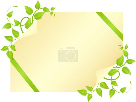 Illustration for Green leaves and ribbon. vector illustration - Royalty Free Image