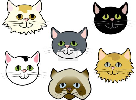 Ilustración de Conjunto de gatos, ilustración vectorial - Imagen libre de derechos