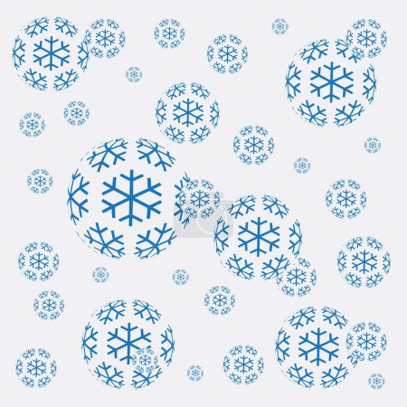 Illustration for Seamless blue pattern with snowflakes - Royalty Free Image