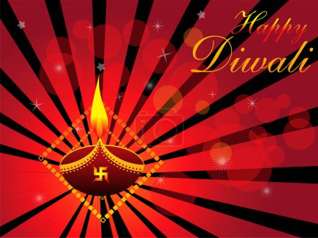 Illustration for Abstract red dewali background, vector simple design - Royalty Free Image