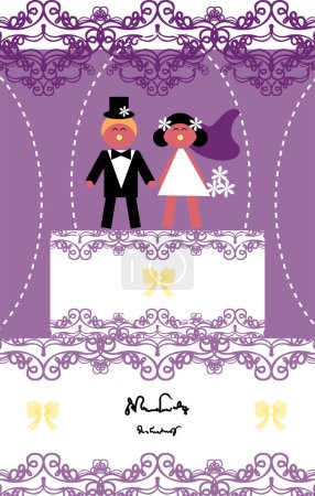 Téléchargez les illustrations : Un gâteau de mariage. Illustration vectorielle - en licence libre de droit