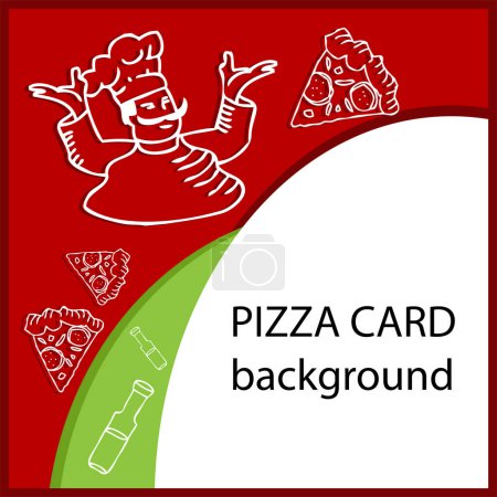 Téléchargez les illustrations : Vecteur carte de pizza fond. - en licence libre de droit