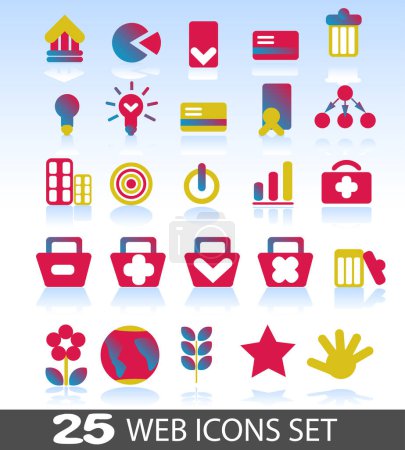Illustration for Web icons set, vector simple design - Royalty Free Image