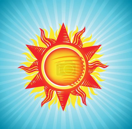 Ilustración de Sol rayos retro vector ilustración - Imagen libre de derechos