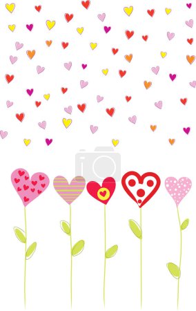 Illustration for Background with hearts and flowers - Royalty Free Image