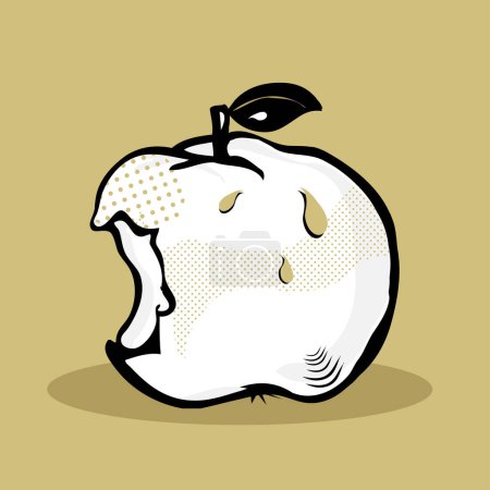 Illustration for Vector illustration, hand drawing cartoon apple - Royalty Free Image
