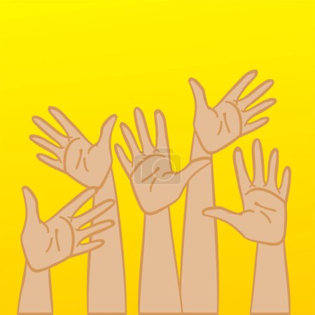 Illustration for The hands of a group of hands. vector illustration - Royalty Free Image