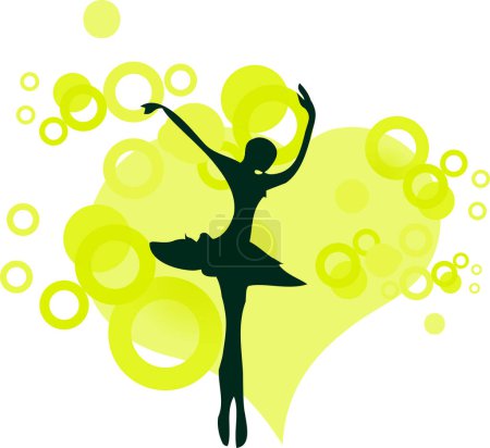 Illustration for Dancing girl silhouette. vector illustration - Royalty Free Image