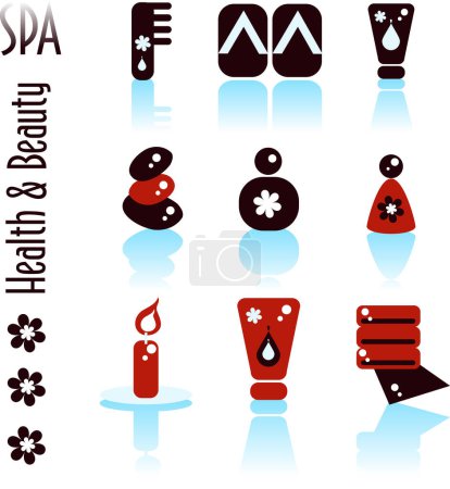 Illustration for Spa icons set with beauty icons - Royalty Free Image