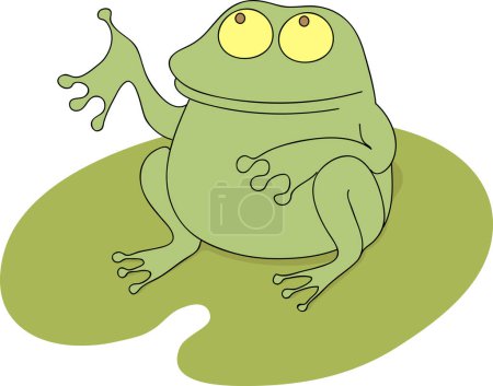 Illustration for Frog on a green background - Royalty Free Image