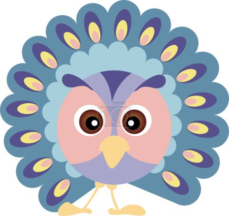 Illustration for Cute cartoon owl on white background - Royalty Free Image