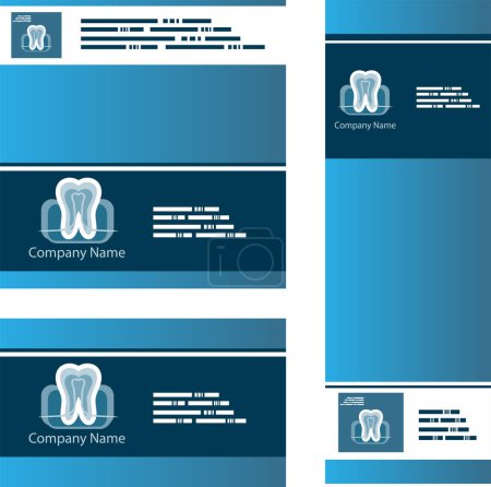 Téléchargez les illustrations : Illustration vectorielle de cartes dentis - en licence libre de droit
