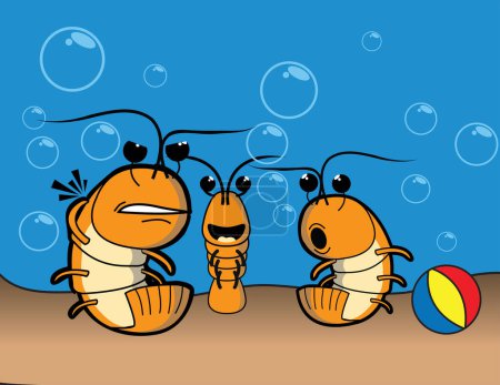 Illustration for Cartoon prawns vectoor illustration - Royalty Free Image