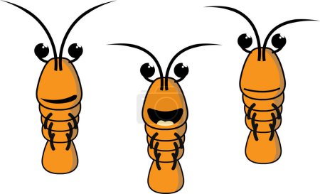 Illustration for Happy smiling cartoon lobster set - Royalty Free Image