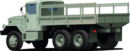 Ilustración de Imagen vectorial de un camión pesado sobre un fondo blanco - Imagen libre de derechos