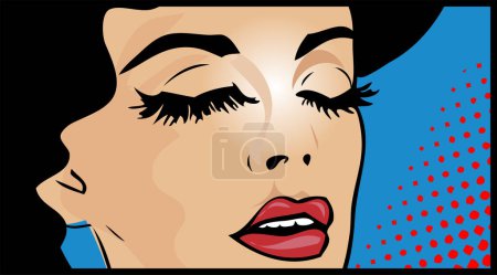 Téléchargez les illustrations : Du pop art. femme avec des lèvres - en licence libre de droit