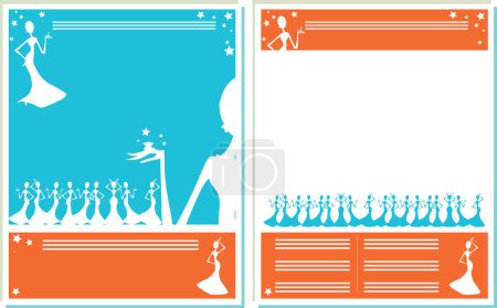 Illustration for Set of banners with people and icons, vector illustration - Royalty Free Image