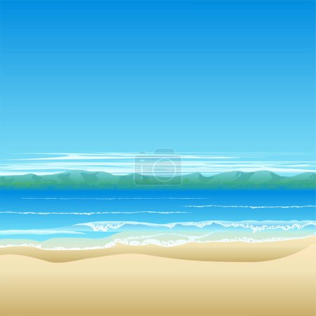Téléchargez les illustrations : Fond de mer avec plage de sable - en licence libre de droit