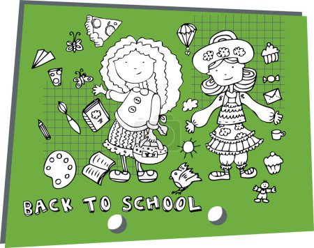 Téléchargez les illustrations : Retour à l'école. illustration vectorielle pour enfants - en licence libre de droit