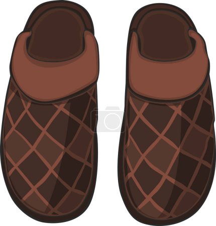 Illustration for Pair of brown rubber slippers. vector illustration. - Royalty Free Image