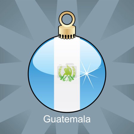 Ilustración de Bandera de guatemala en bola de Navidad - Imagen libre de derechos