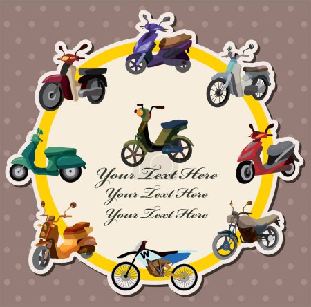 Illustration for Vintage card with motorcycles, modern vector illustration - Royalty Free Image