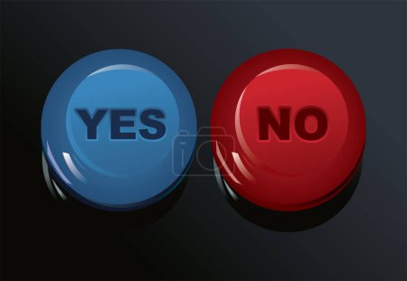 Illustration for Yes and no buttons, modern vector illustration - Royalty Free Image