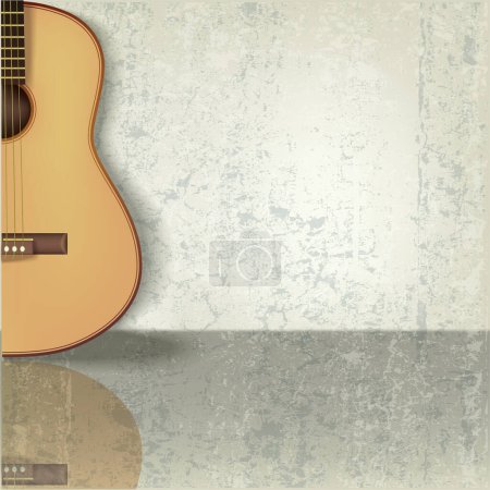 Téléchargez les illustrations : Abstrait grunge fond musical avec guitare - en licence libre de droit