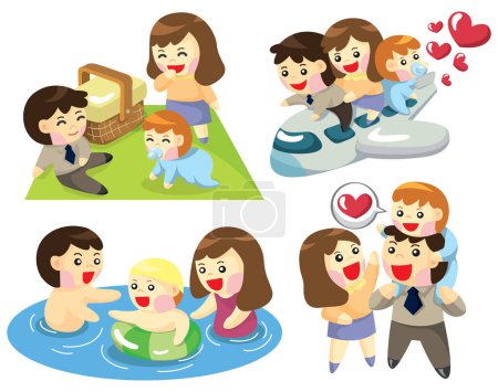 Téléchargez les illustrations : Illustration vectorielle d'une famille d'amour - en licence libre de droit
