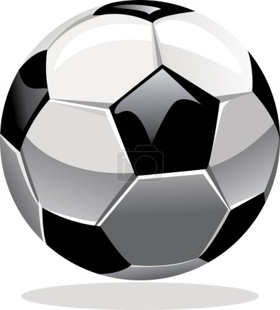Téléchargez les illustrations : Ballon de football vectoriel sur fond blanc. - en licence libre de droit