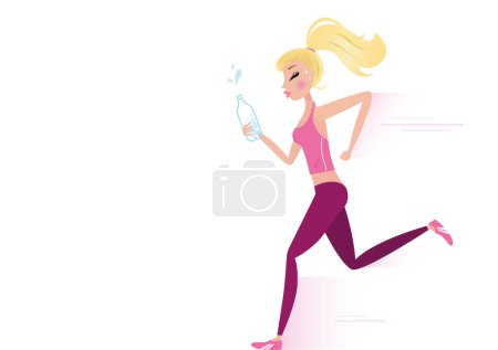 Illustration for Running woman, vector illustration. - Royalty Free Image
