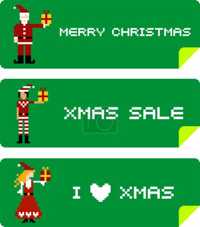 Illustration for Merry christmas sale banners set, vector - Royalty Free Image