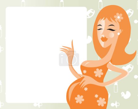 Illustration for Pregnant girl, modern vector illustration - Royalty Free Image