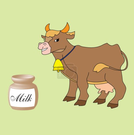 Téléchargez les illustrations : Personnage de dessin animé de vache mignon. illustration vectorielle - en licence libre de droit
