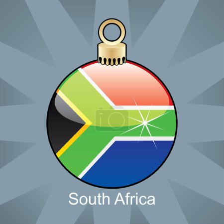 Illustration for South africa map flag in round christmas bulb - Royalty Free Image