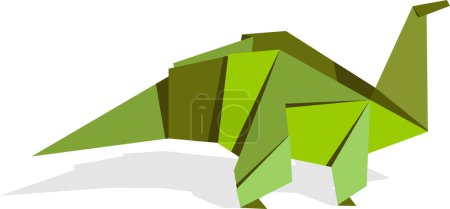 Téléchargez les illustrations : Illustration de l'origami vert dinosaure - en licence libre de droit