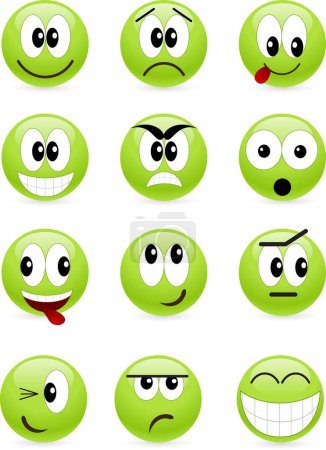 Illustration for Set of emoticons. vector illustration - Royalty Free Image