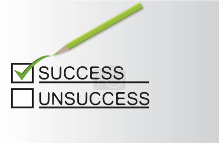Ilustración de Concepto de éxito con lápiz y flecha - Imagen libre de derechos
