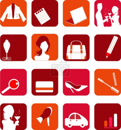 Ilustración de Conjunto de iconos simples para aplicaciones web y móviles, ilustración vectorial - Imagen libre de derechos