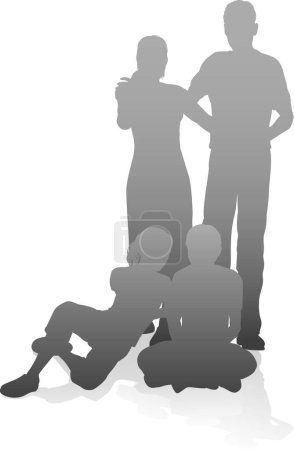Illustration for Vector silhouette illustration of family - Royalty Free Image