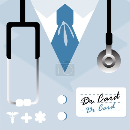 Téléchargez les illustrations : Médecin avec stéthoscope, illustration vectorielle moderne - en licence libre de droit